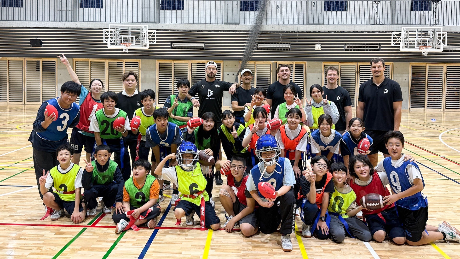 【アメフト普及活動】杉並区立富士見丘中学校にてフラッグフットボール体験会を実施